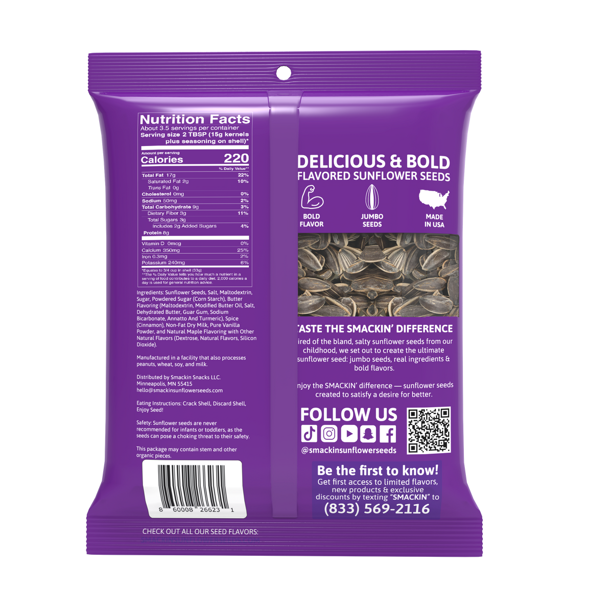 SMACKIN' Cinnamon Churro Sunflower Seeds