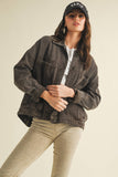 Coffee Vintage Wash Pleated Back Jacket