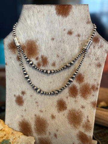 Sterling Pearl Double Strand Necklace