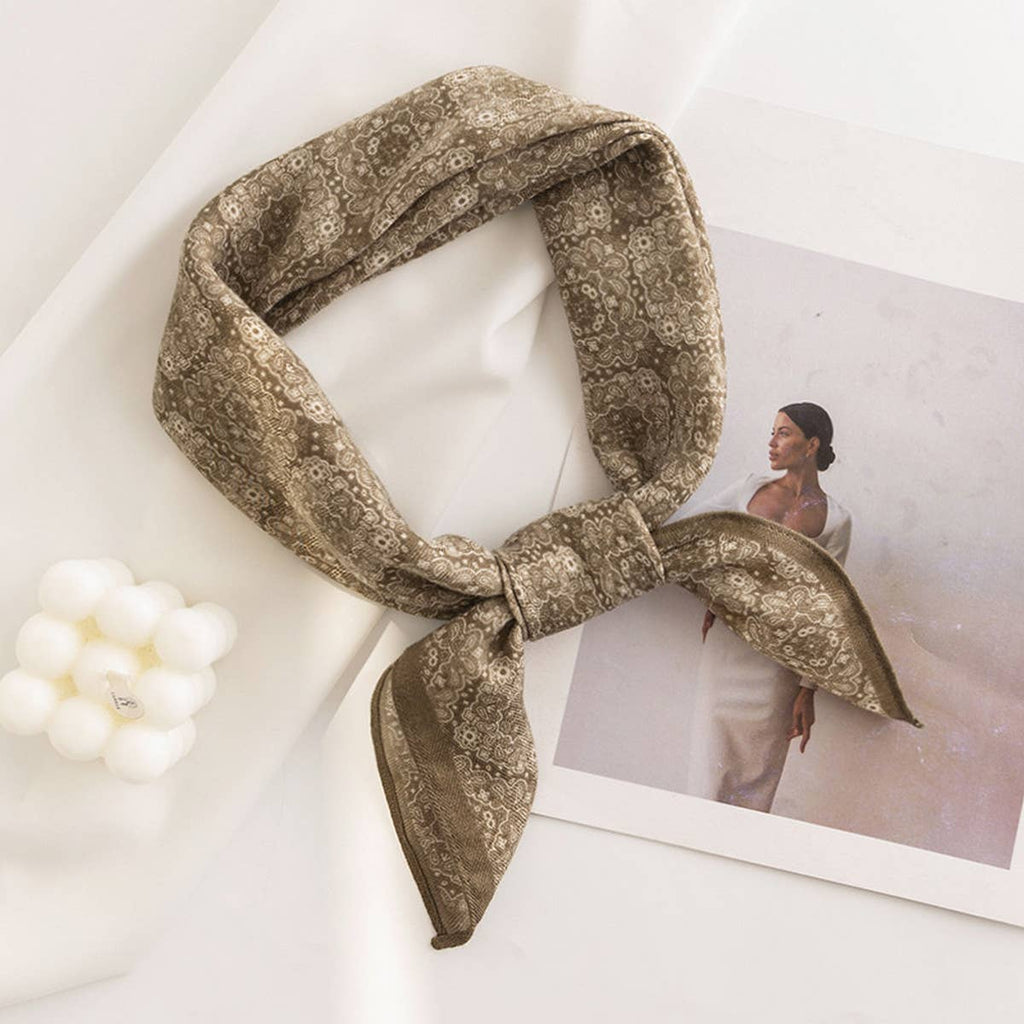 Vintage Print Square Scarf