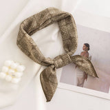 Vintage Houndstooth Print Satin Square Scarf
