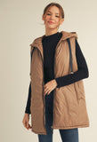 Zip Up Puff Hoodie Vest