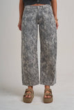 Snakeskin Barrel Leg Pant