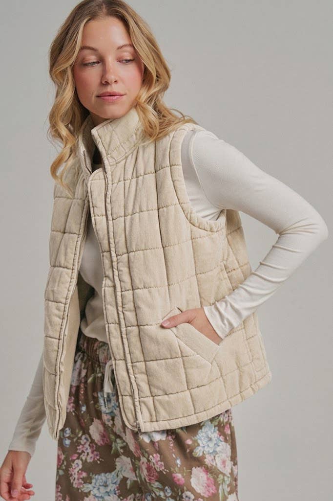 Vintage Washed Quilted Vest