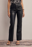 Faux Leather Straight Leg Pants