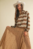 Brushed Floral Jacquard Sweater
