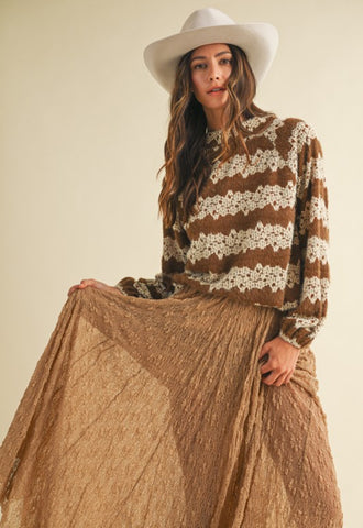 Brushed Floral Jacquard Sweater