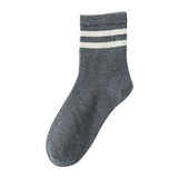 Preppy Versatile Plain Color Striped Socks