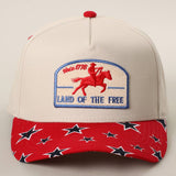 Land Of The Free Embroidered Patch Star Print Trucker Hat
