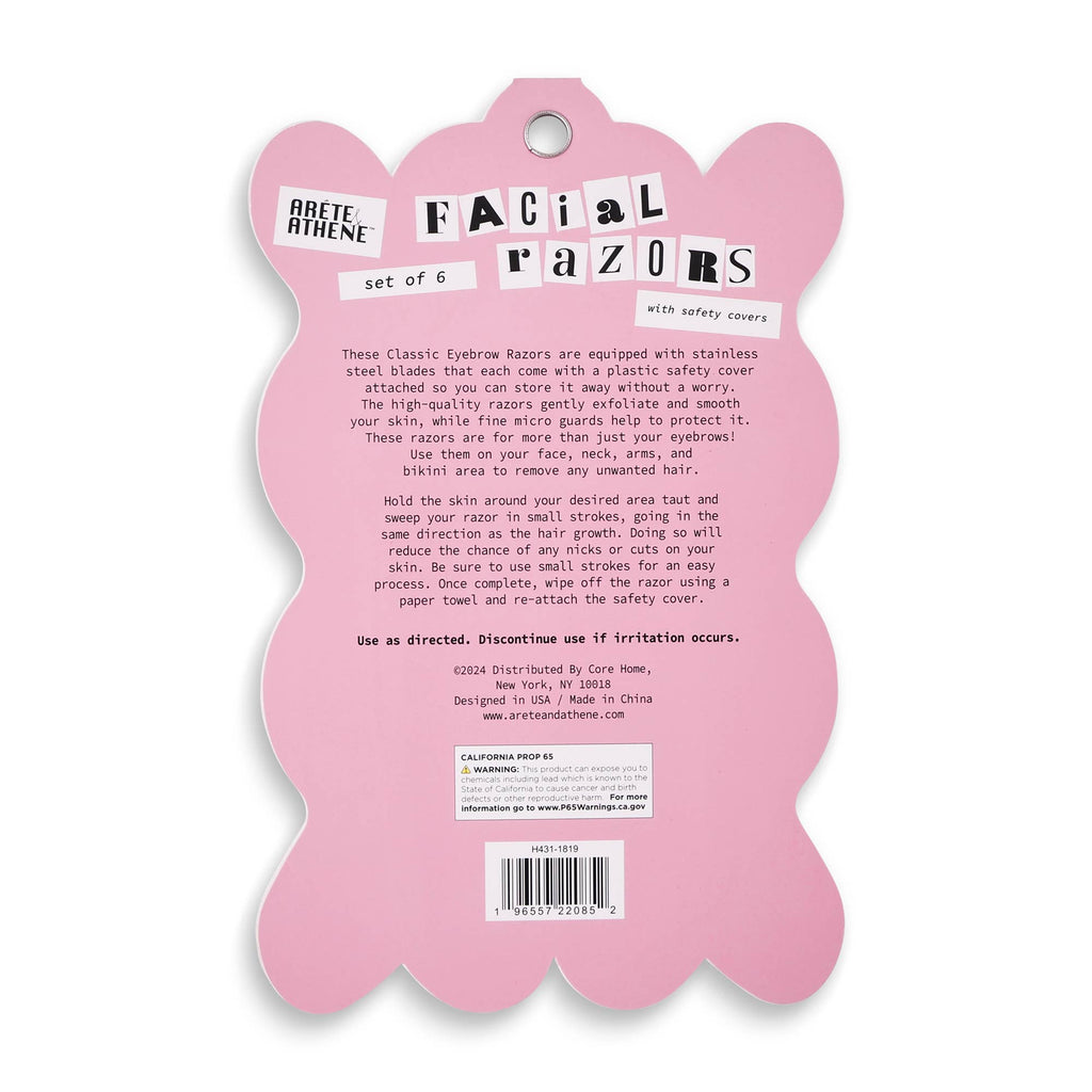 6pk Printed Facial Razors