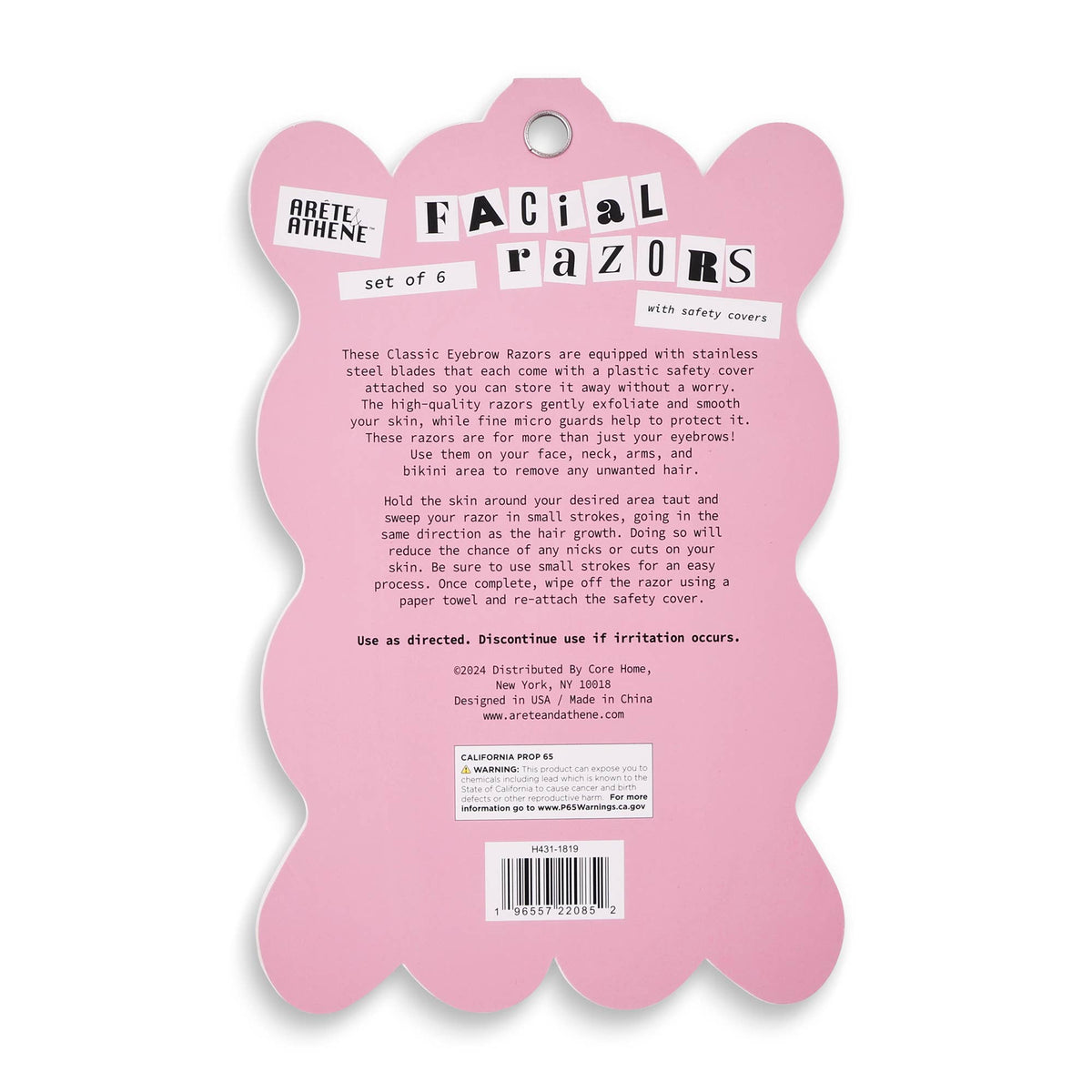 6pk Printed Facial Razors