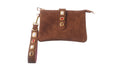 Gemstone Suede Wristlet Pouch & Keychain