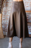Faux Leather A Line Skirt