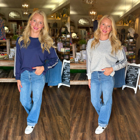 Stripe Contrast Comfy Sweatshirt