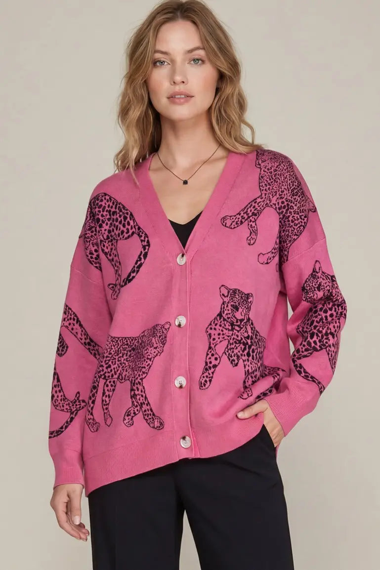 Cheetah Motif Cardigan