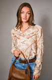 Western Print Pearl Snap