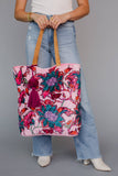 Lt. Pink & Multicolored Floral Tote