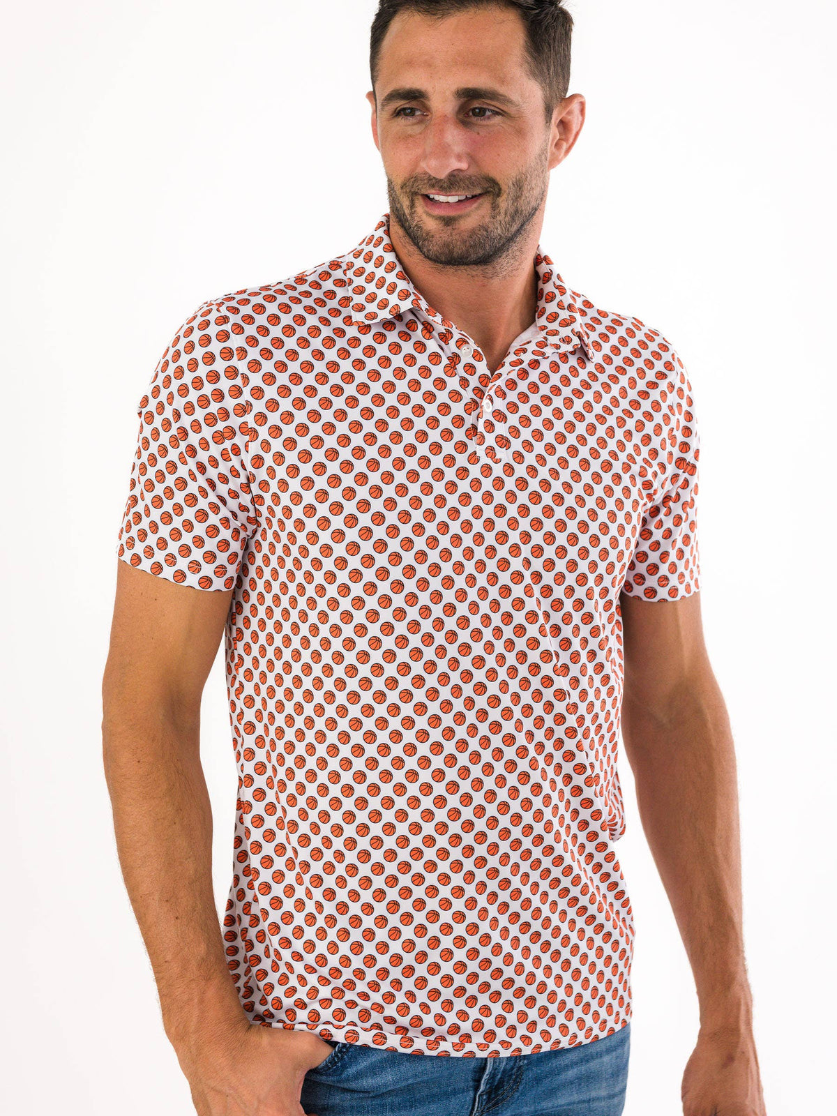 Boys Basketball Madness Knit Short Sleeve Performance Polo