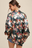 Floral Satin Button-Up Shirt