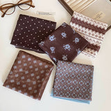 Maillard style Fair Isle pattern square scarf Bandana