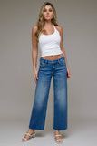 Hidden Medium Wash Stretch Low Rise Cropped Classic Straight