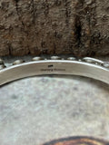 Handmade Sterling Silver White Buffalo, Kingman Turquoise Bracelet with Signed Nizhoni