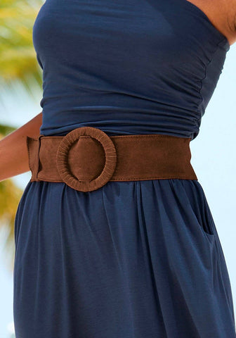LASCANA Women's Wide Suede Waist Belt