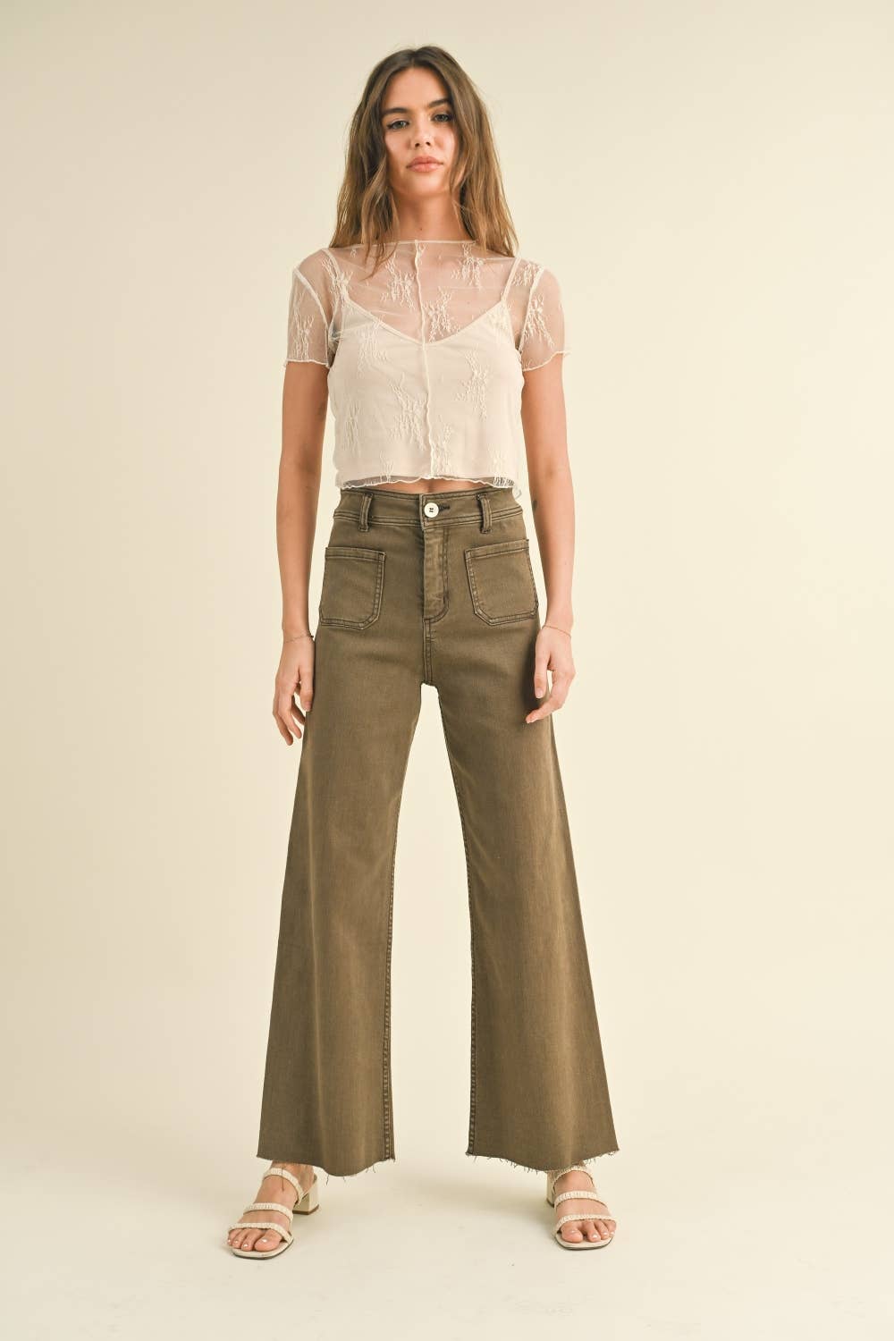 Straight Wide Leg with Front Pockets