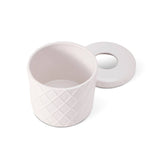 Ceramic Diamond Pattern Tissue Box - White