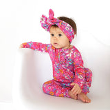 Posie RUFFLE ZIP Bamboo One Piece Floral Baby Outfit
