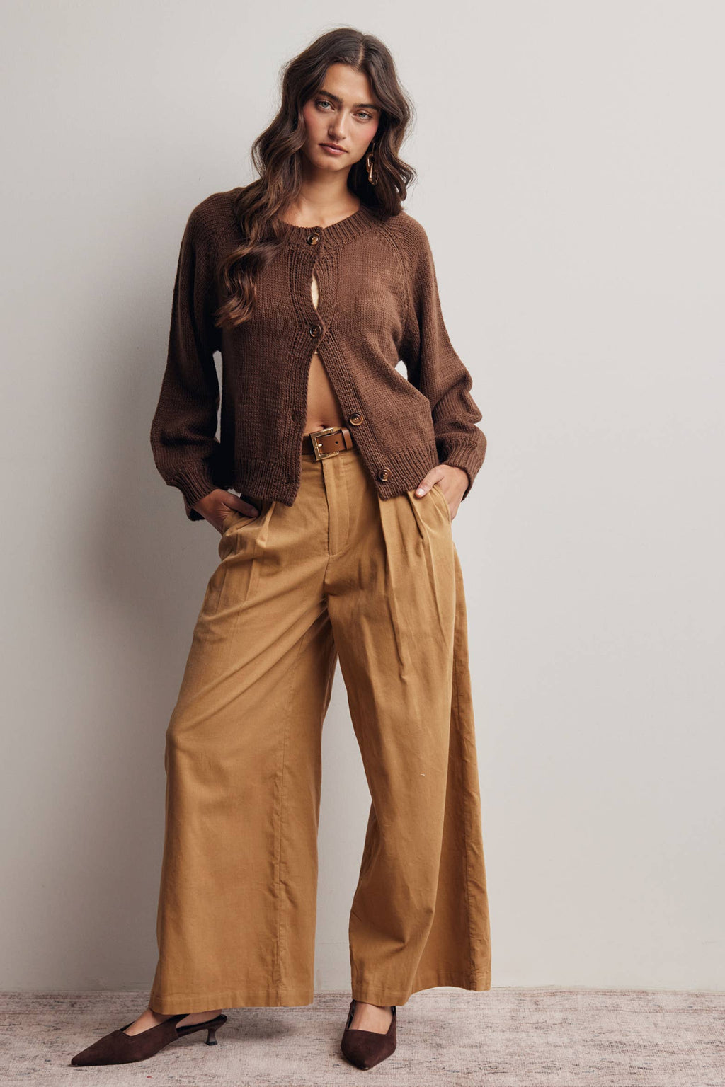 Classic Knit Button Front Cardigan