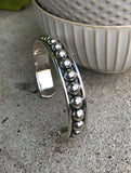 Sterling Beaded Cuﬀ