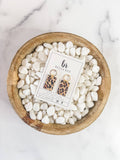 The Tenley Mini leather earrings  (leopard)