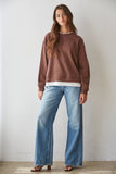 Cotton Polyester Crew Neck Sweatshirt Top