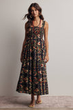 Floral Smocked Tiered Midi Dress