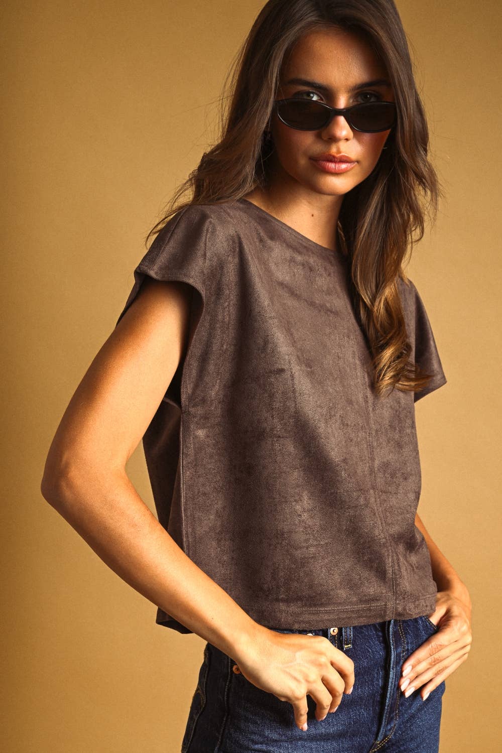 Suede Crop Top