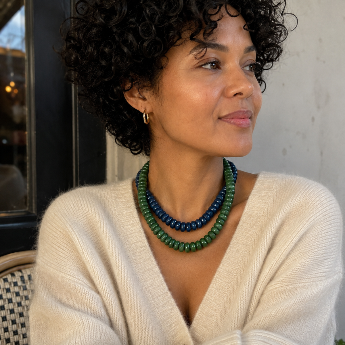 Resin Beaded Statement Necklace