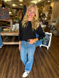 Velvet Accent Washed Sweatshirt