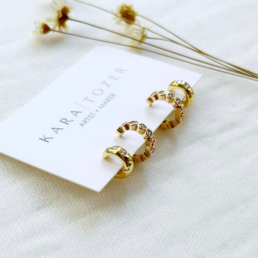 Kara Tozer Diamond Dainty Hoop Stacking Set