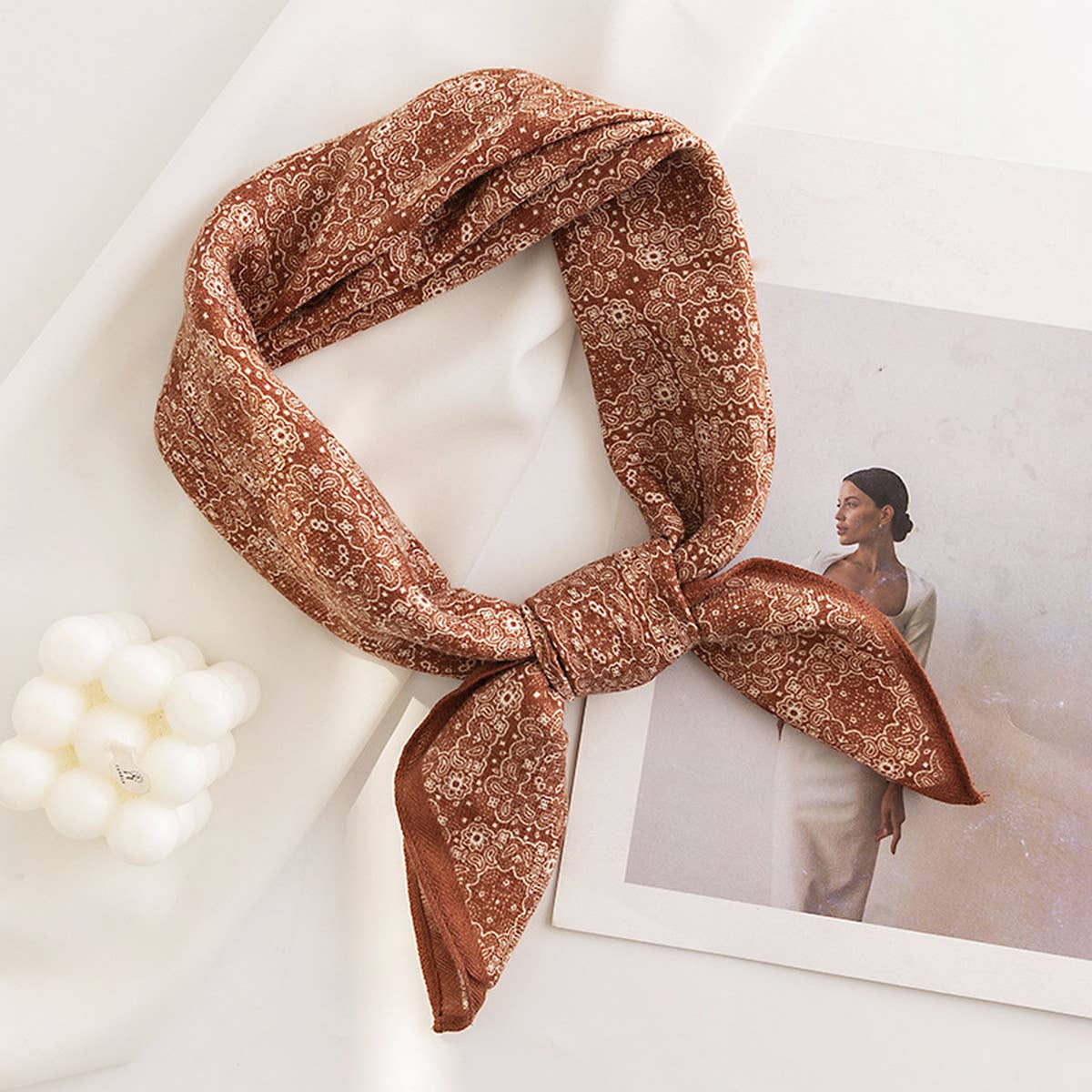 Vintage Print Square Scarf