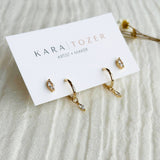 Kara Tozer Dangle Marquise Hoop Stacking Set