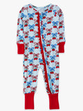 SoftSnooze™ Baby Girls Bamboo Viscose Berries & Bows Convertible Ruffle One Piece Footie Pajama