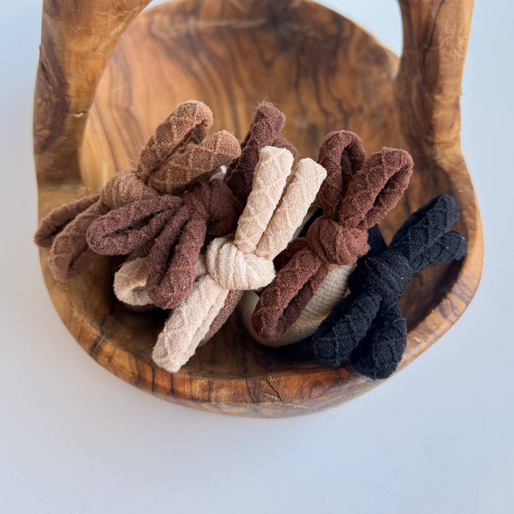 Neutral Seamless Bow Hair Ties (Set of 5)