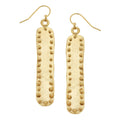 Large Gold Bar with Dots Earrings