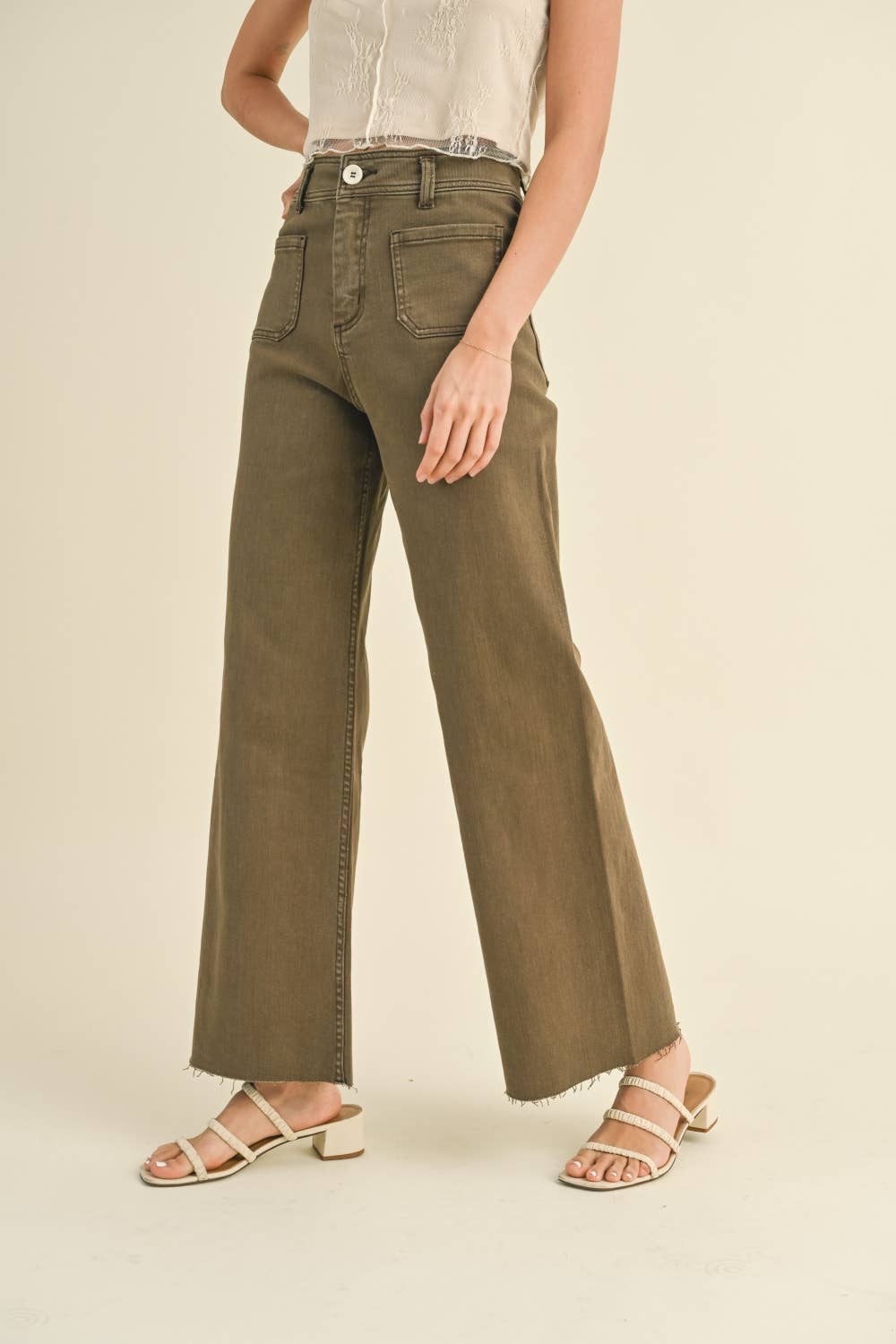 Straight Wide Leg with Front Pockets