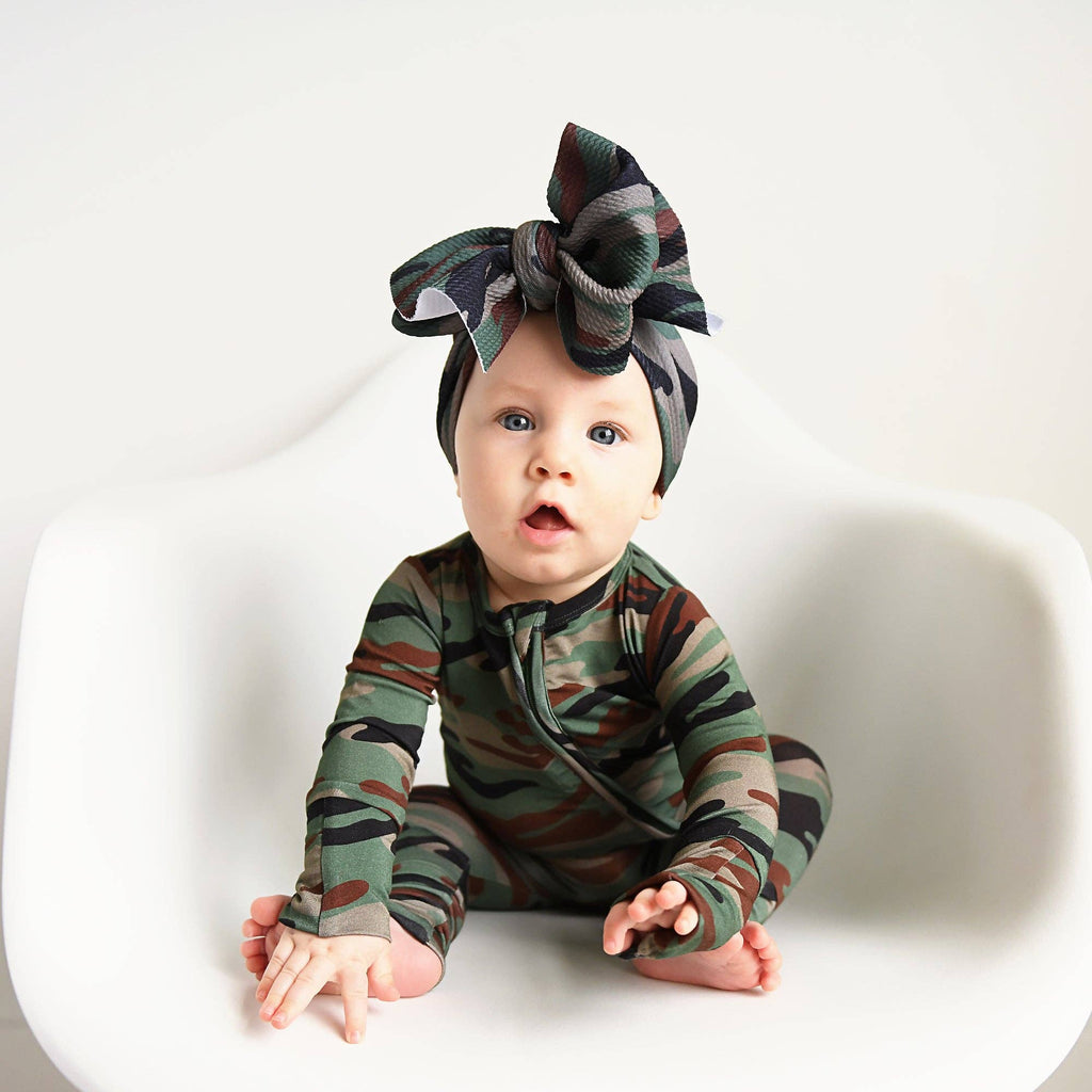 Bamboo Baby Pajama Sleepies Little Baby Zip Camo