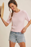 YEAR-ROUND ESSENTIAL SOFT SWEATER TOP WITH RAGLAN SLEEVES