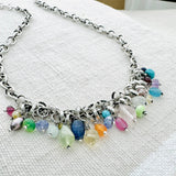 Sterling Silver & Gemstone Waterfall Necklace
