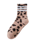 Leopard Print Striped Socks