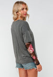 Floral Mesh Sleeve Top